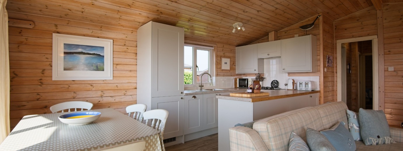 The Buoys lodge kitchen and living room