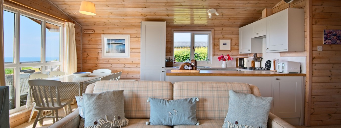 The Buoys lodge living room and kitchen